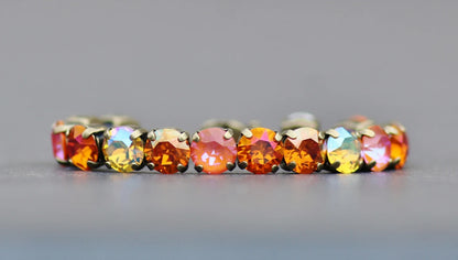 Autumn Ember: Orange Crystal Tennis Necklace