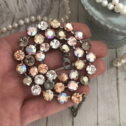 Neutral Spectrum Warm-Toned Crystal statement necklace