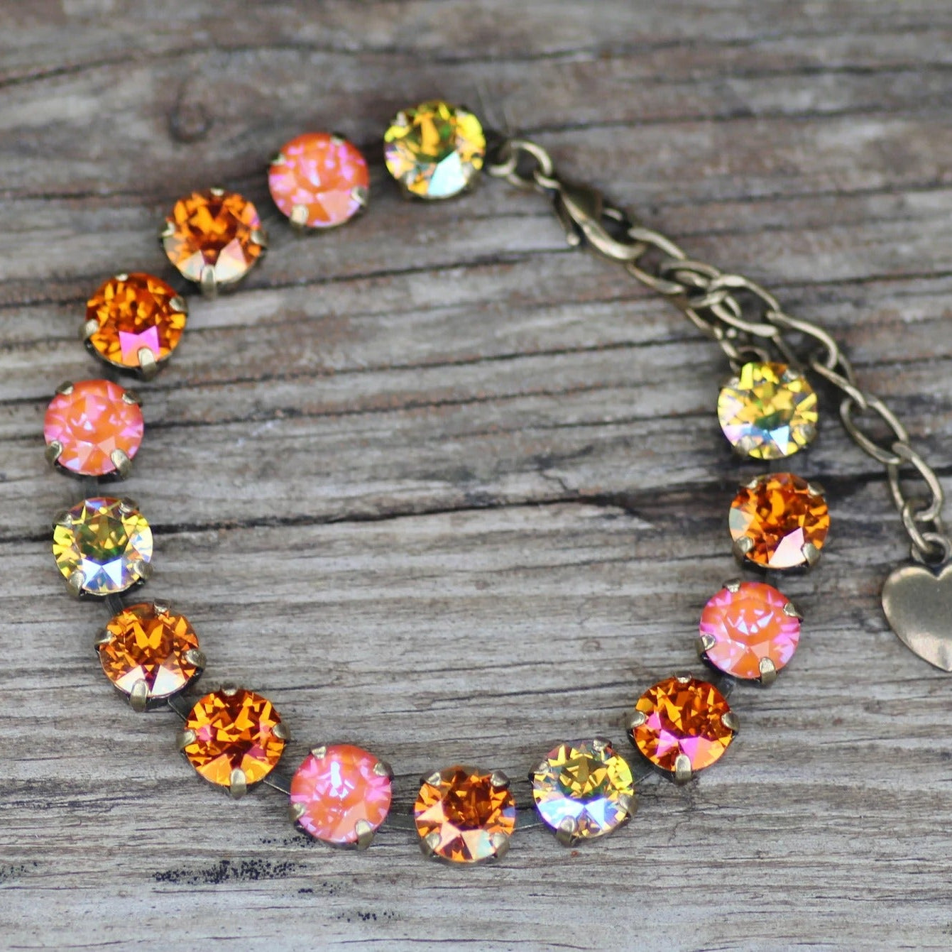 Autumn Ember: Orange Crystal Tennis Necklace