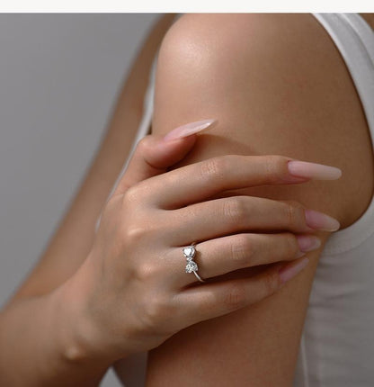 Heart of Light: Sparkle Heart-Cut Moissanite Ring