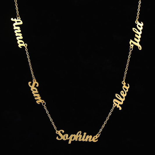 Multi-Name Custom Necklace Personalized Letter Necklace Anniversary Gift for Her