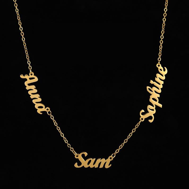 Multi-Name Custom Necklace Personalized Letter Necklace Anniversary Gift for Her
