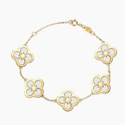 Lucky Clover: Mother of Pearl & Diamond Necklace