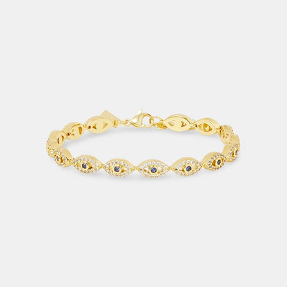 Gold Evil Eye Gemstone Necklace