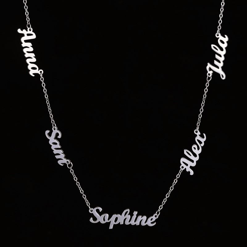 Multi-Name Custom Necklace Personalized Letter Necklace Anniversary Gift for Her