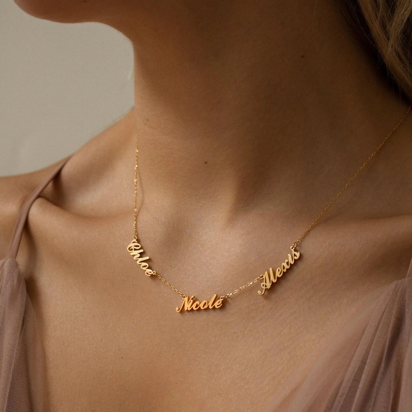 Multi-Name Custom Necklace Personalized Letter Necklace Anniversary Gift for Her