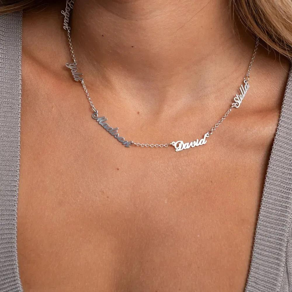 Multi-Name Custom Necklace Personalized Letter Necklace Anniversary Gift for Her