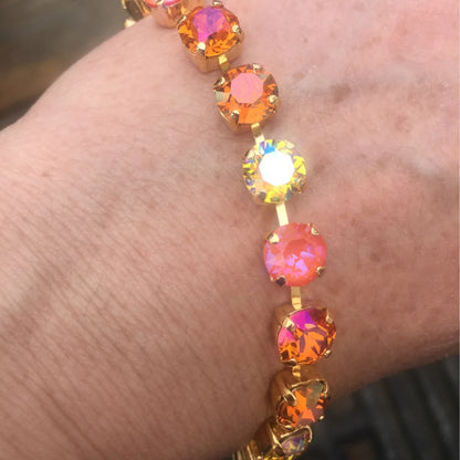 Autumn Ember: Orange Crystal Tennis Necklace