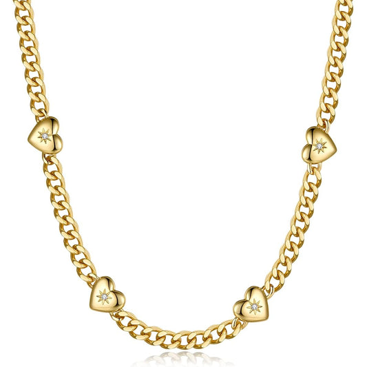 Heart-Linked Legacy: Diamond Cuban Chain Necklace