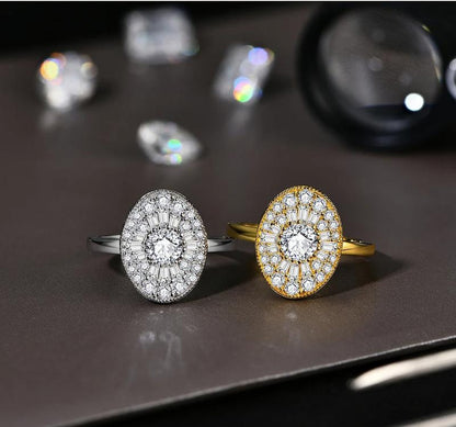 Celestial Sparkle Oval Moissanite Luxury Ring