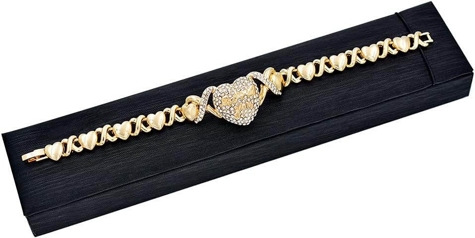 "LOVE YOU" Engraved Heart Pendant Necklace with XO Chain Links