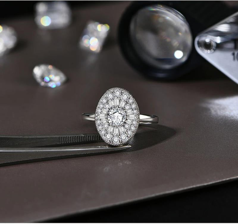Celestial Sparkle Oval Moissanite Luxury Ring
