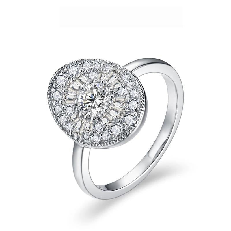 Celestial Sparkle Oval Moissanite Luxury Ring