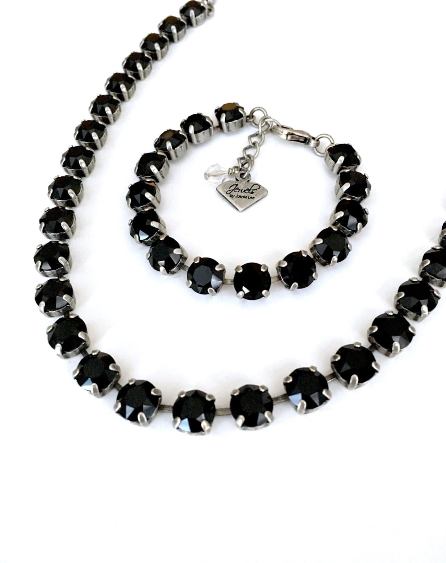 Black Onyx Crystal  Statement Necklace