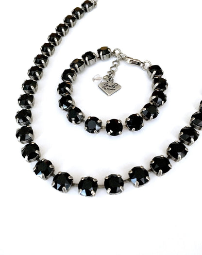 Black Onyx Crystal  Statement Necklace