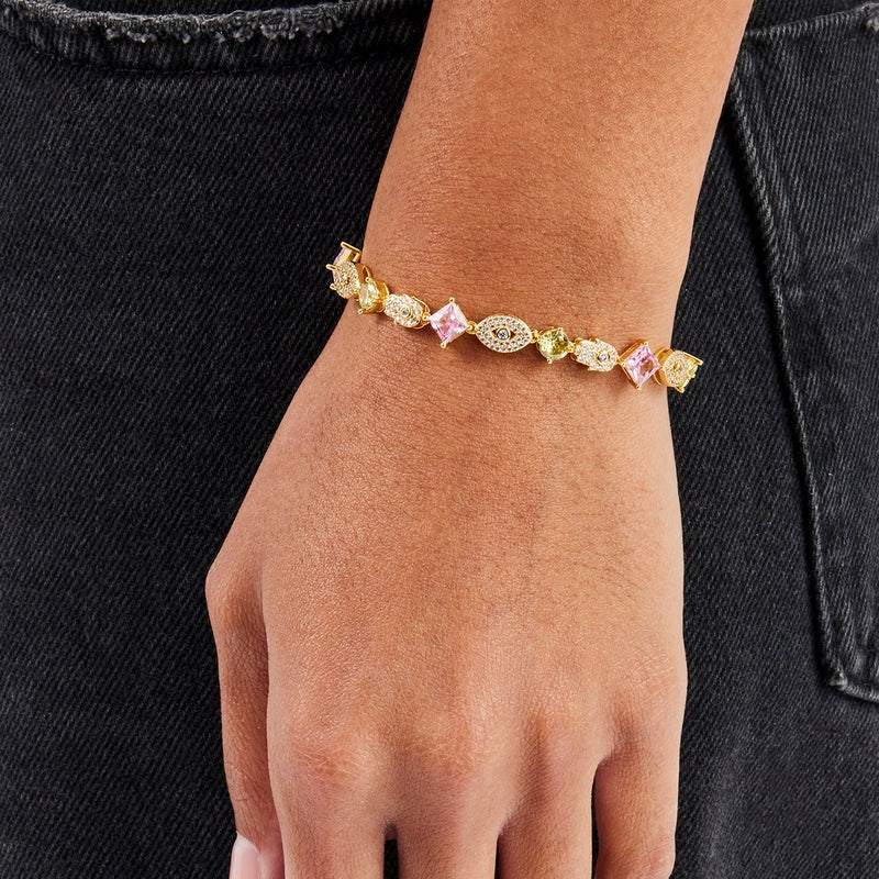 Evil Eye & Hamsa Gemstone Bracelet