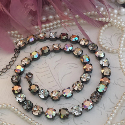 Neutral Spectrum Warm-Toned Crystal statement necklace