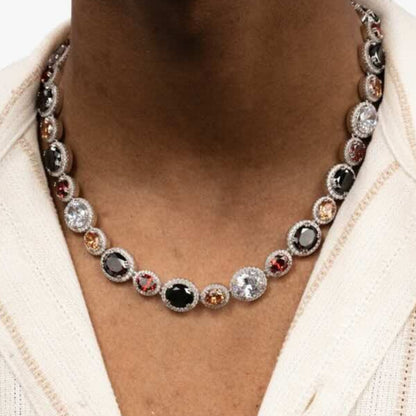 Color-Block Oval Cut Multi-Gemstone Necklace