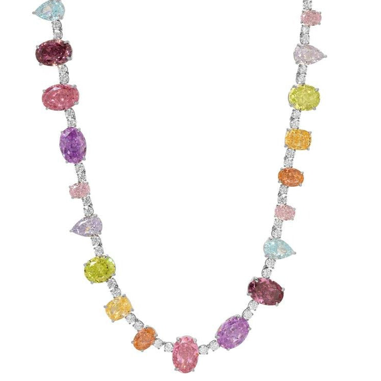 Colorful Dream Princess Gemstone Tennis Necklace