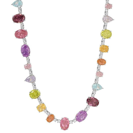 Colorful Dream Princess Gemstone Tennis Necklace