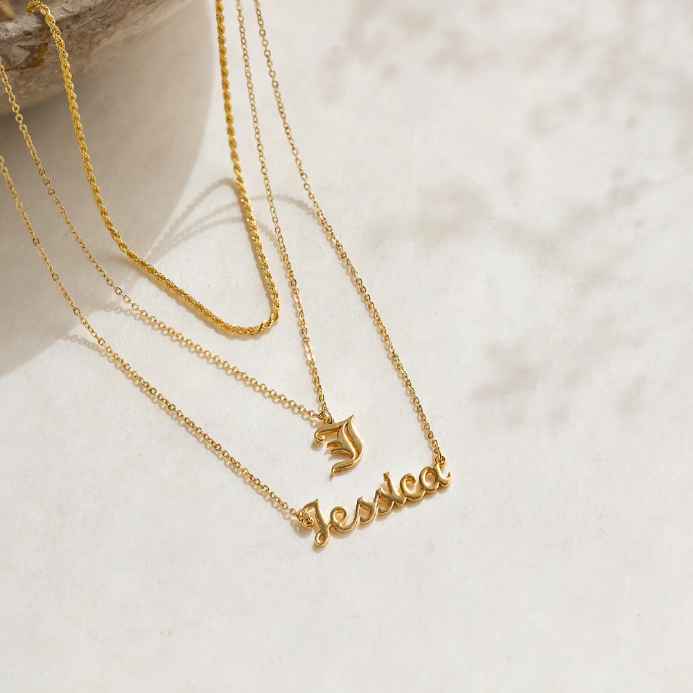 Custom Engraved Initial Pendant Necklace