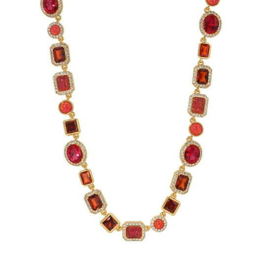 Sunrise Glow Red Gemstone Necklace