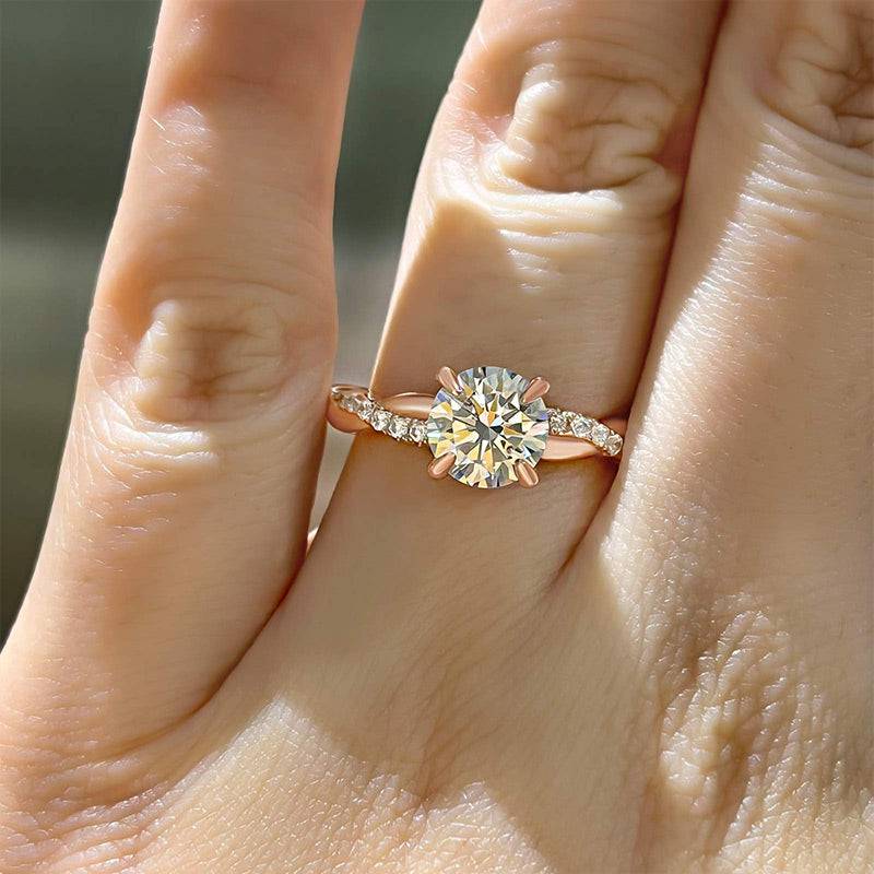 1.25 Carat Twist Round Cut Engagement Ring