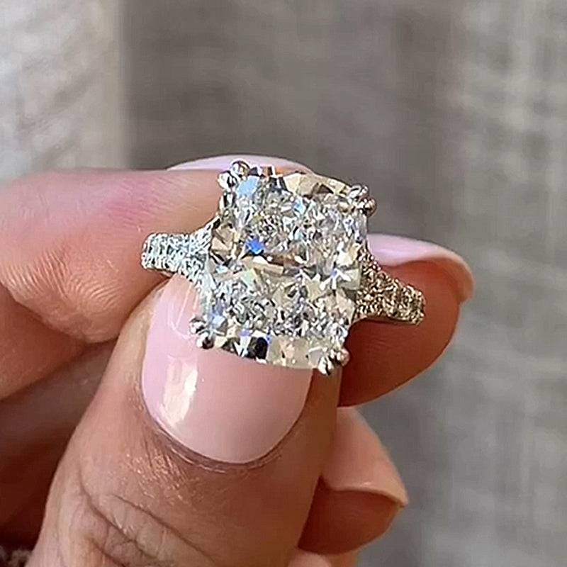 Excellent Split Shank Cushion Engagement Ring