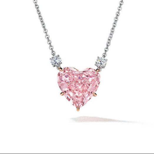 Pink Sapphire Pendant Necklace in 925 Sterling Silver