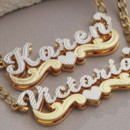 Plated Heart Name Necklace