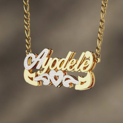 Personalized 18K Gold Nameplate Pendant Necklace