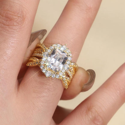 Vintage Halo Radiant Cut Insert Ring