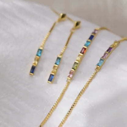 Gold Baguette Birthstone Bracelet