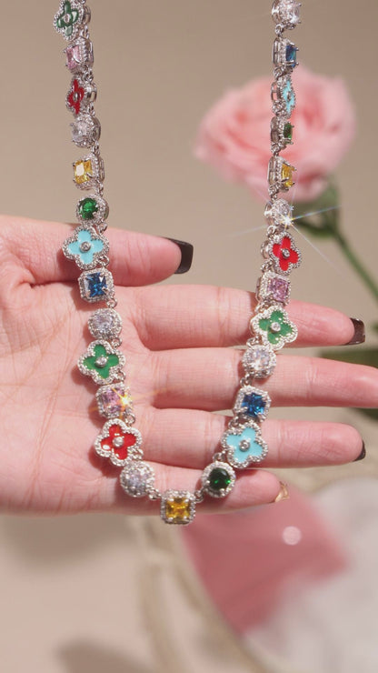 Mosaic Garden Gemstone Set ( Necklace＆ Bracelet)