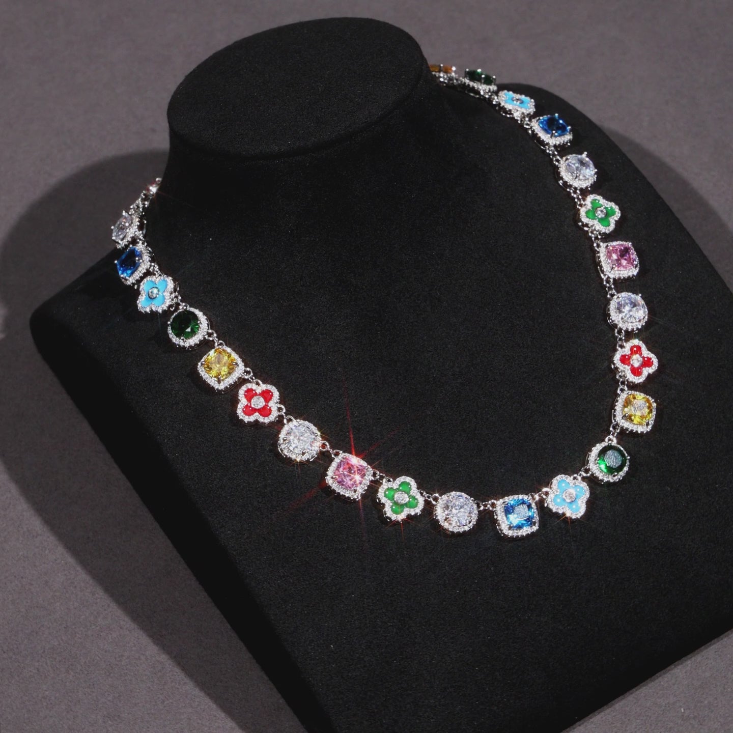 Mosaic Garden Gemstone Necklace – iceyqueen