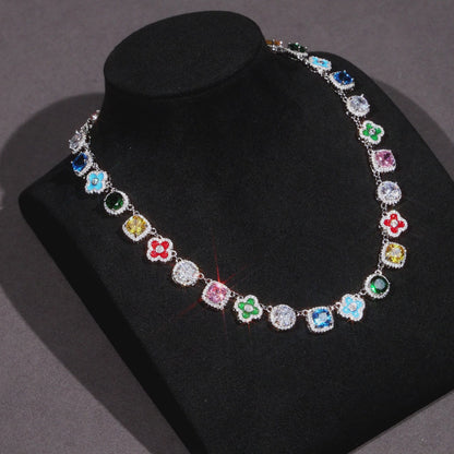 Mosaic Garden Gemstone Necklace