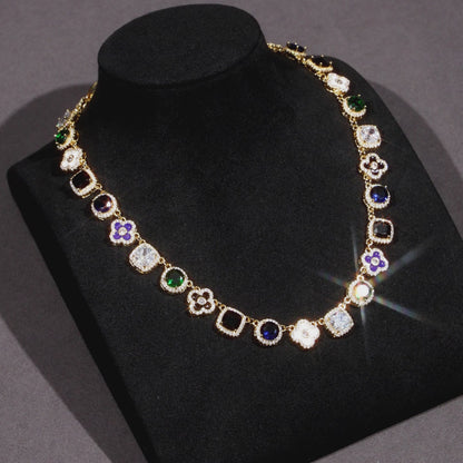 Gold Midnight Garden Gemstone Necklace