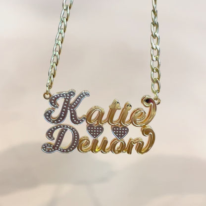 Double Name Two Names Necklace