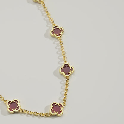 Red Clover Gemstone Necklace