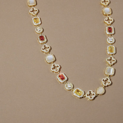 Iced Gemstone Set(Gemstone Necklace ＆ Bracelet)
