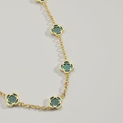 Malachite Clover Gemstone Bracelet