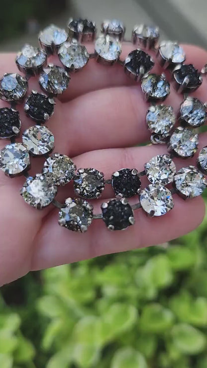 Shadow & Light: Black & White Crystal Necklace