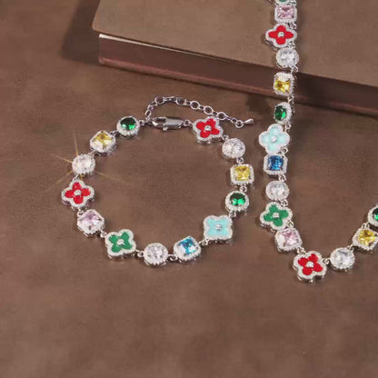 Mosaic Garden Gemstone Set ( Necklace＆ Bracelet)